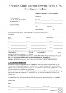 Mitgliederfragebogen/Eintrittserklärung